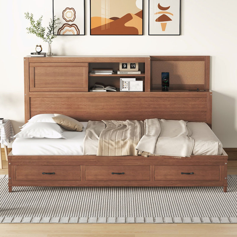 Lit de jour Calil, Lit simple, Brun