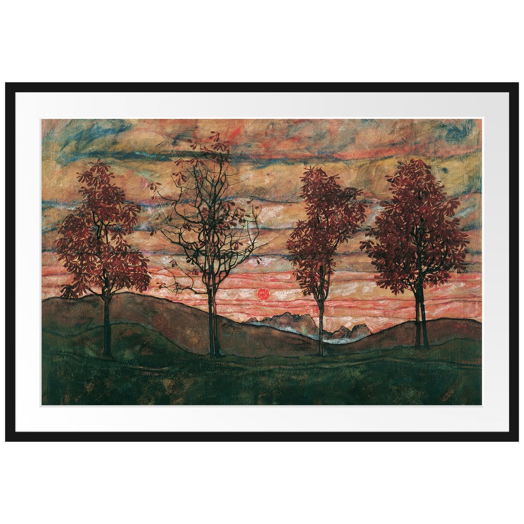 Gerahmter Kunstdruck Four Trees von Egon Schiele