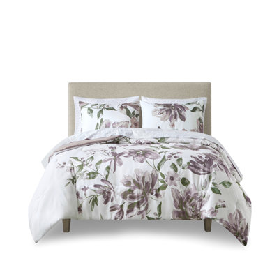 Modern Bedroom With Mauve Floral Comforter And Sheets Coordinating
