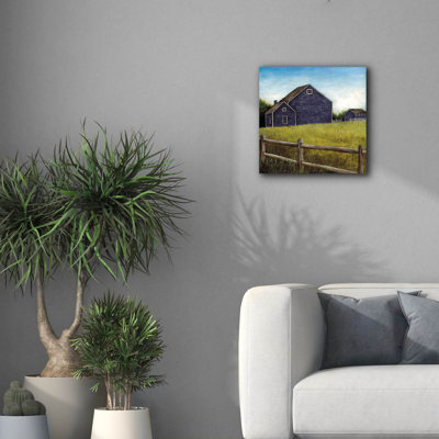 August Grove® 'Weathered Barns Navy' by David Carter Brown Canvas Wall Art