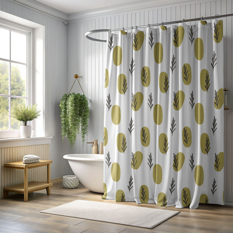 Rideau de douche standard 1 pièce Flho Boho Life, H 74 po x l 71 po