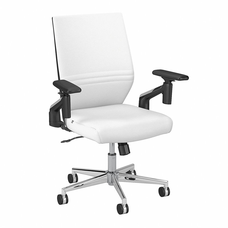 Chaise de travail en cuir Jamestown, Blanc