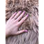 Tapis de la zone brune en peau mouton fait main poils longs Wheless-732532731