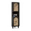Armoire de coin noire en bois massif