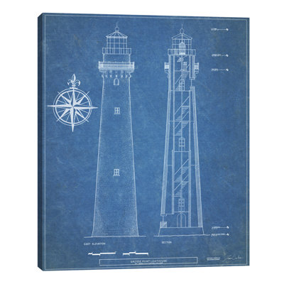 « grosse pointing phare » par la rétine carlson, impression sur toile tendue
