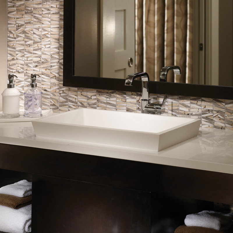 MTI Petra 4 22" Semi-Recessed Bathroom Sink, Gloss White