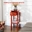 Table d'appoint à 2 niveaux avec tiroir, table de bout étroite avec tablette inférieure, pour le salon ou la chambre à coucher, rouge-170468021