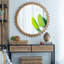 Miroir rond en bois avec cadre perlé