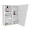 Armoire à pharmacie murale à miroir avec une porte et quatre compartiments ouverts Quintana, blanc
