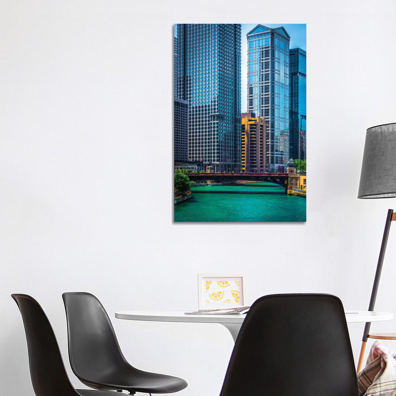 Chicago River From Michigan Ave. 1 Piece Wrapped Canvas Wall Art, 101.6 cm H x 66.04 cm W x 1.91 cm D