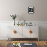Wood Console Table with 4 Doors , Double Storage Sideboard