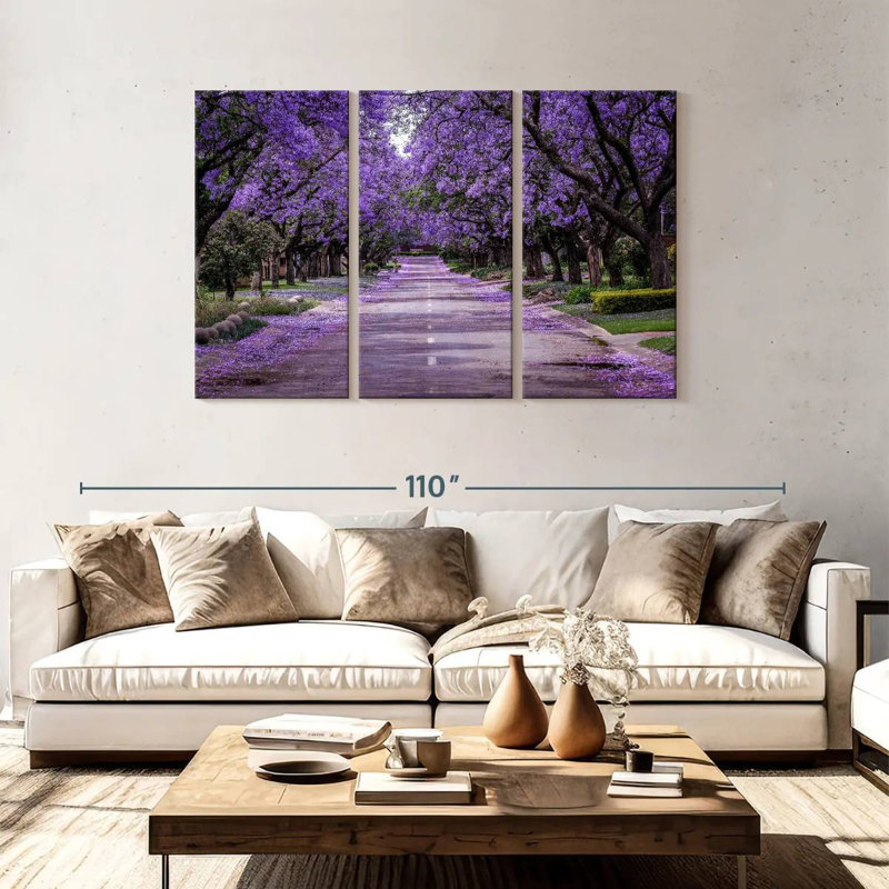 Sirci, rue Jacaranda en fleurs, H 48 po x l 74 po