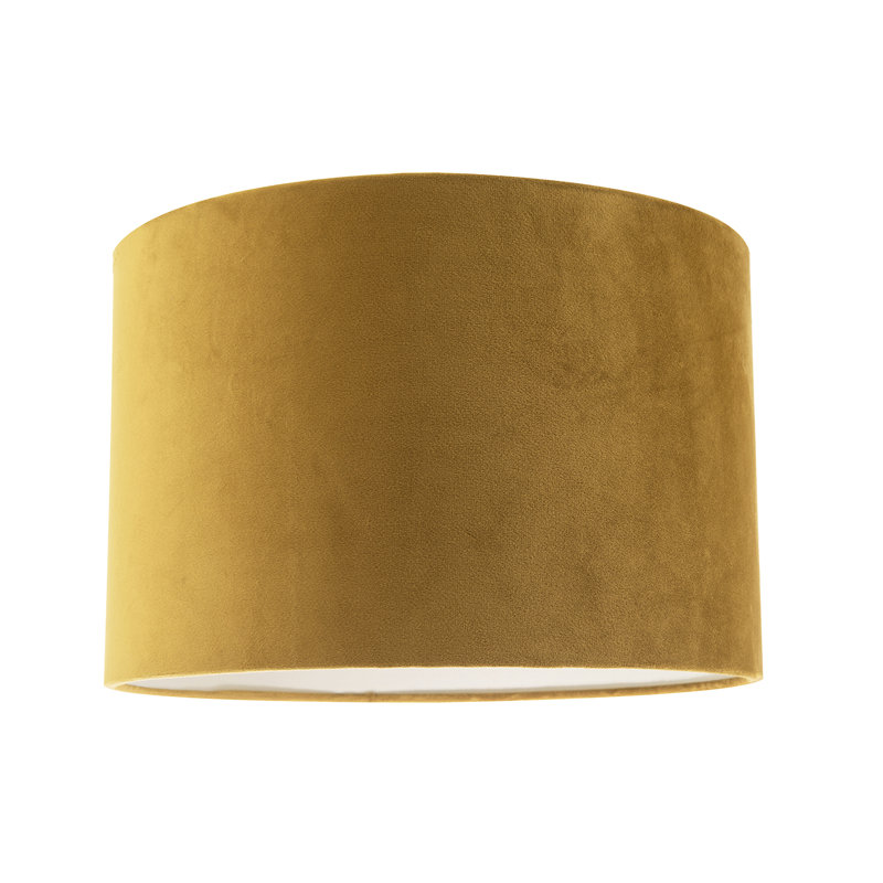Soft Velvet Fabric Round Lamp Shade For Table Or Pendant By, Yellow