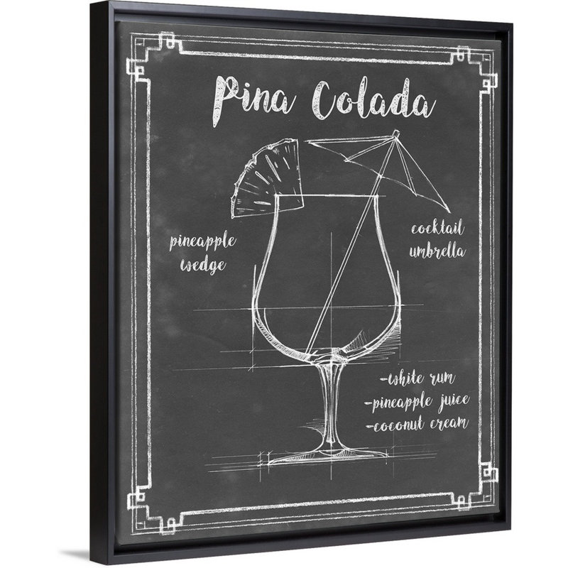 Mixology IV - Impression sur toile, Cadre flottant noir, H 15,7 po x l 12,7 po x P 1,75 po