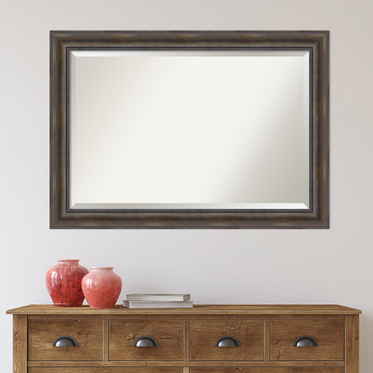 Wood Flat Wall Mirror