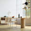 Table de salle à manger moderne en bois massif semi-circulaire-110519231