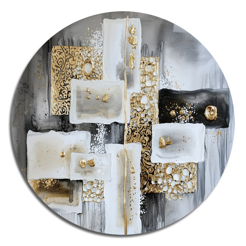 «Golden Balance», art mural abstrait géométrique moderne, H 29 po x l 29 po