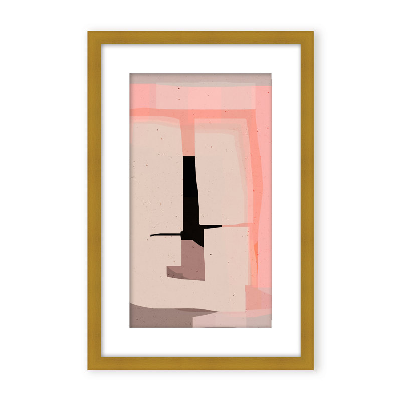 Abstract Phase 1 by  - Picture Frame Painting on Paper, 24" H x 16" W x 1.125" D, Framed Matted Print, Gold