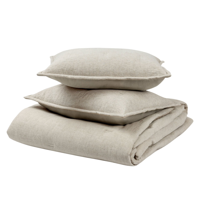 Talia Linen Comforter Set, Natural, King