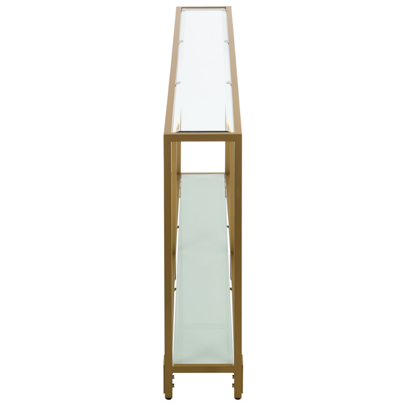 Charlie-Adam 56" Console Table, Gold, Clear, 29" H x 72" W x 8" D