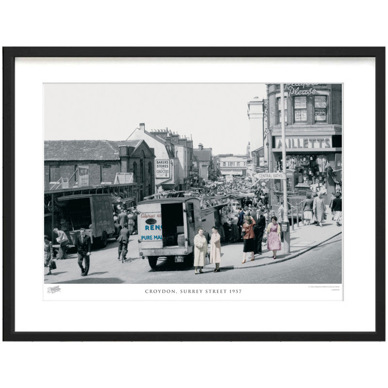 Croydon, Surrey Street 1957 by Francis Frith - Single Picture Frame Print, 40cm H x 50cm W x 2.3cm D