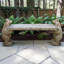 Twin Bears Rustic Woodland Cast Stone Outdoor Garden Bench