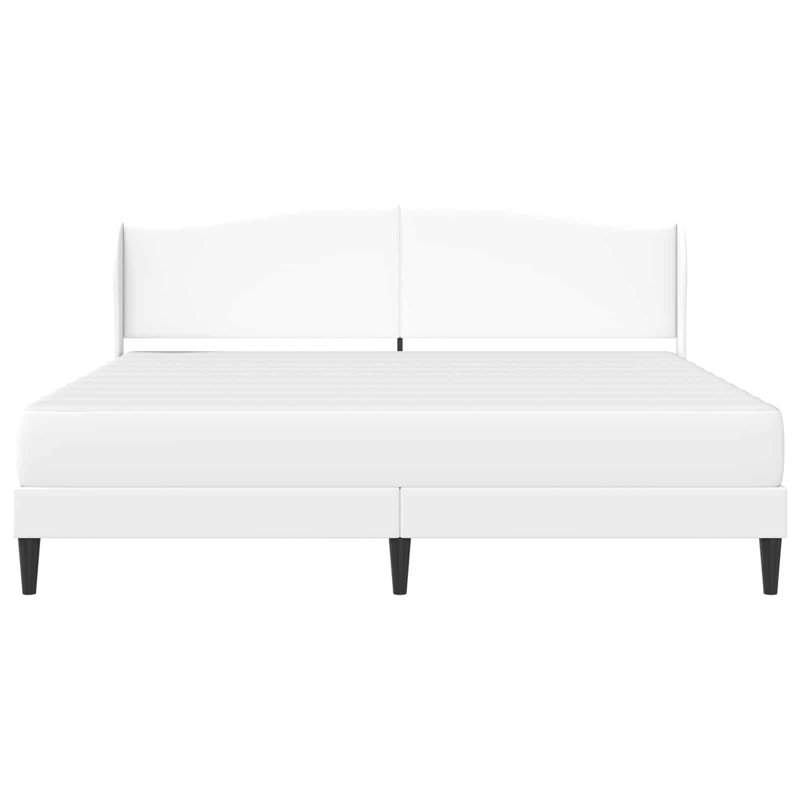 Upholstered Bed Frame with Mattress, Super King (6'), White