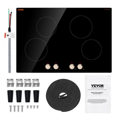 6600W 4 Burner Induction Cooktop Electric Countertop Burner Knob Control