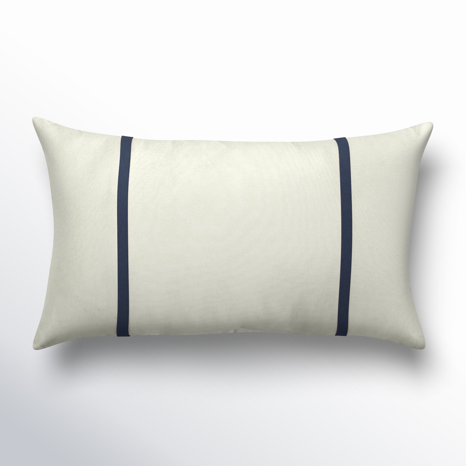 Furston Lumbar Throw Pillow, 13" x 20", White/Indigo