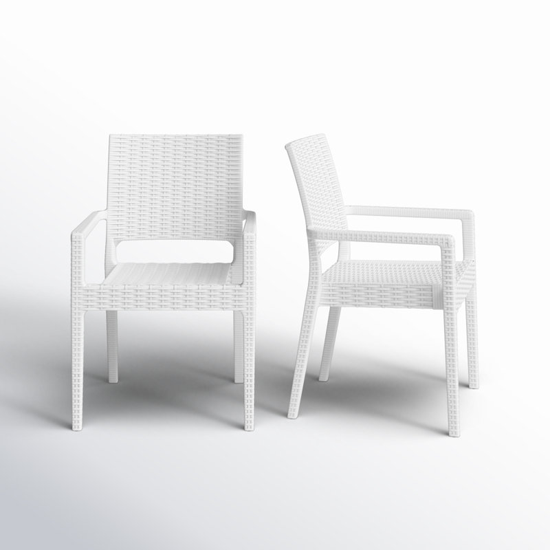 Fauteuil de salle à manger empilable Hela, Blanc