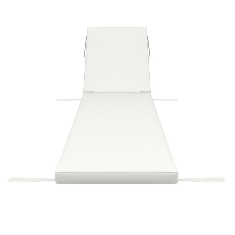 Outdoor Chaise Cushion With Sunbrella Fabric, 21" W x 78" D, Sunbrella® Canvas White