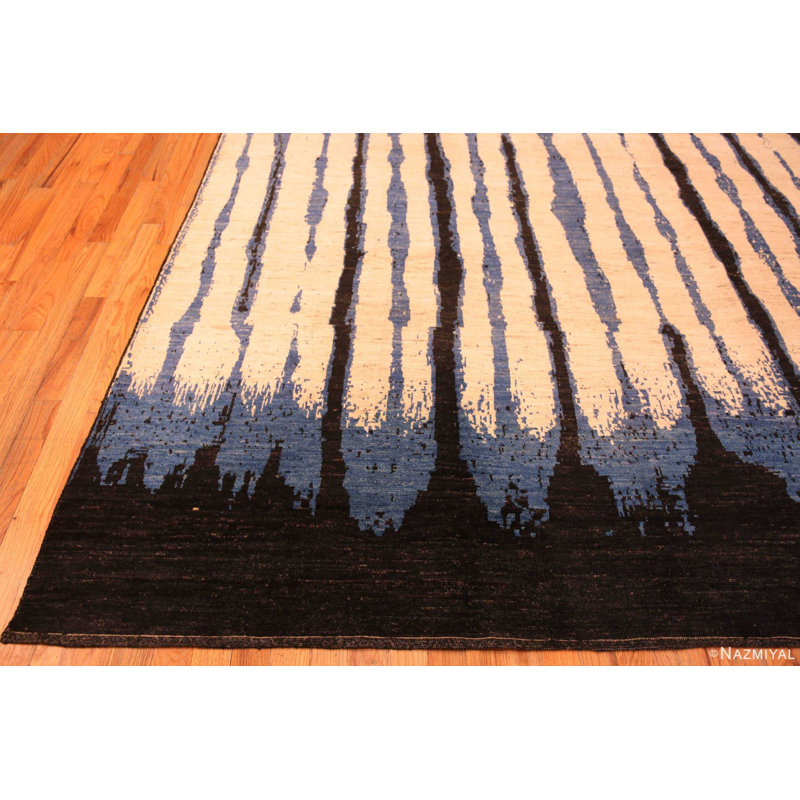 Tapis moderne à motif abstrait rétro et audacieux One-of-a-Kind
