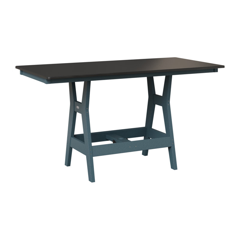 Table de bar rectangulaire 66 po Berlin Gardens Harbor, Ardoise, Noir martelé, H 38,87 po x l 66 po x P 33 po