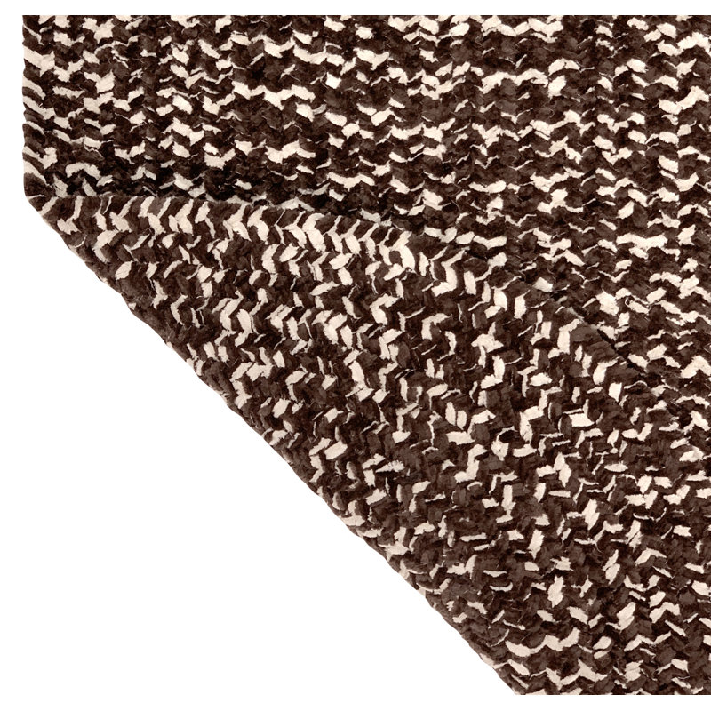 Tapis tressé en polyester Millry - colombe / châtaignier, Ovale 22 po x 40 po