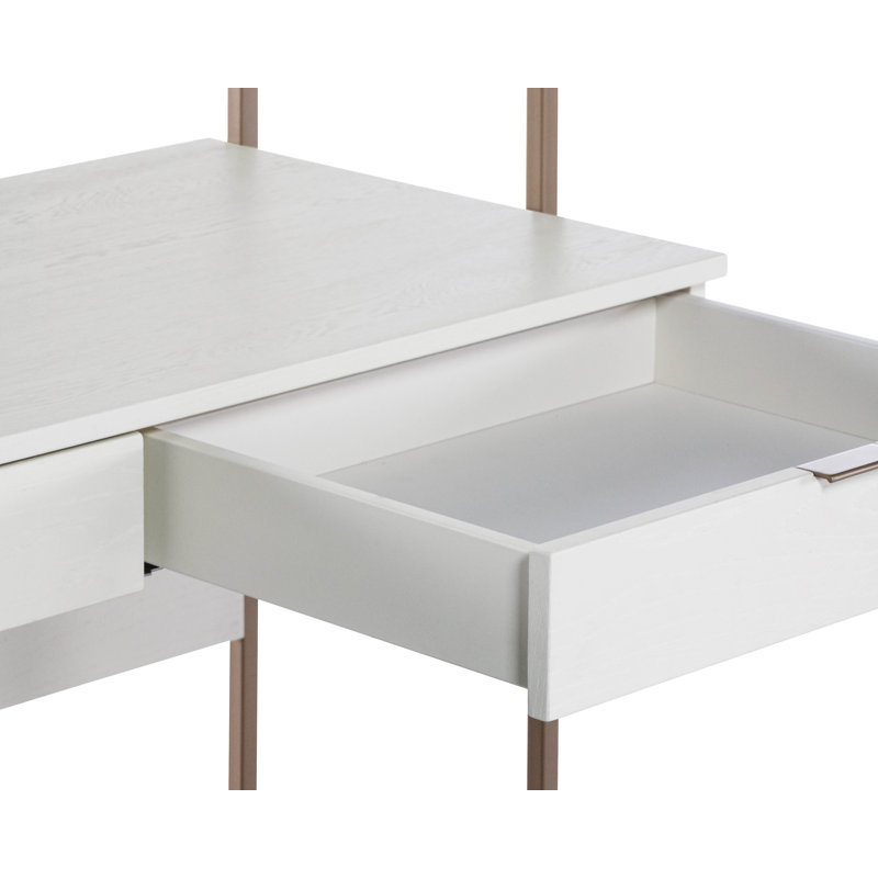 Modular Wall Desk, Cream/Champagne Gold