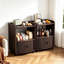 Armoire à café roulante avec prise de courant, chariot de cuisine mobile avec portes coulissantes et tablettes de rangement (l 23,62 po)-131364392