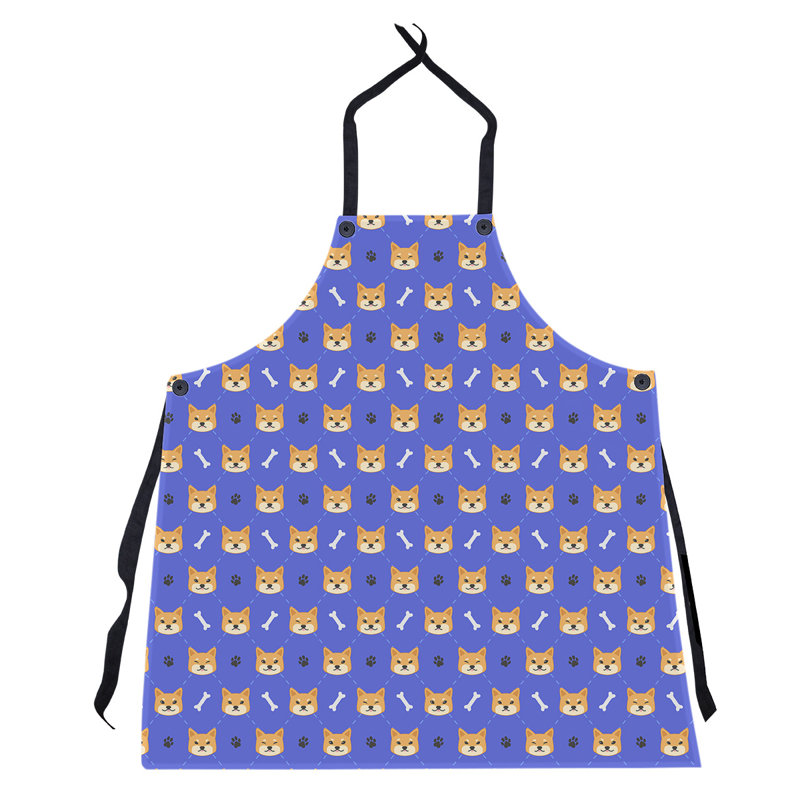 Tablier à motif shiba shiba, Bleu