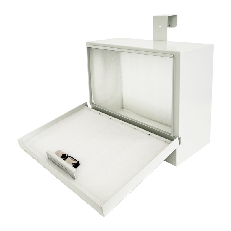 Boîte de dépôt en métal, taille moyenne, l 14 po x P 6,5 po x H 11 po, suspendue au-dessus de la porte avec serrure à combinaison, collection sécurisée pour les laboratoires, les cabinets médicaux, les cabinets médicaux, fabrication en acier dura