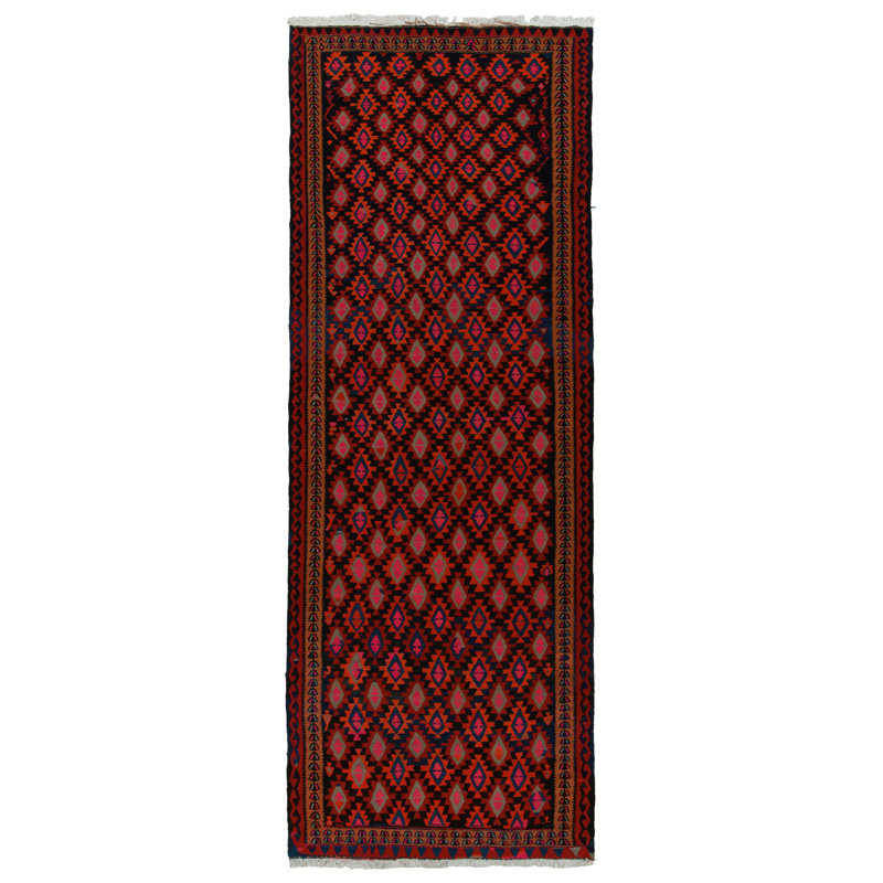 One-of-a-Kind 5'10" X 15'6" 1950s Runner Wool Area Rug in