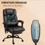 Fauteuil de bureau inclinable à haut dossier, fauteuil de massage à 6 points vibrants avec repose-pieds et télécommande-1100129941