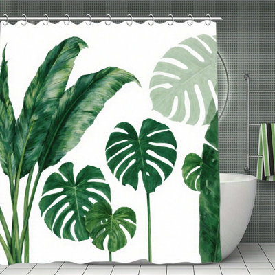 Rideaux de douche tropicaux pour salle de bain, 71 x 71