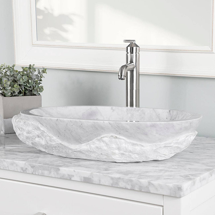 Chevington Taft Marble Vessel Sink 13.78'' Marble Oval Bathroom Sink
