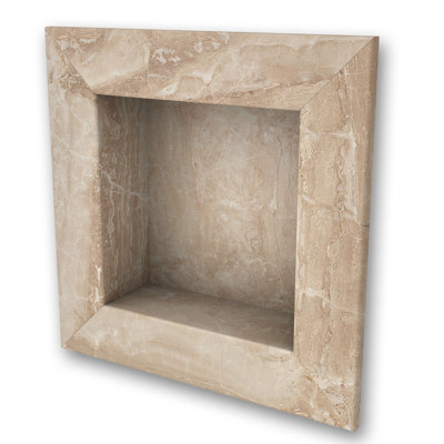 FlexStone 17"W x 17"H Square Recessed Shampoo Caddy in Alaskan Ivory