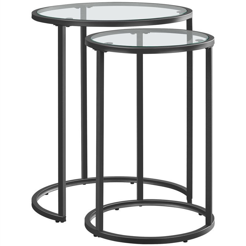 Sibrina Glass Top Side Table Set
