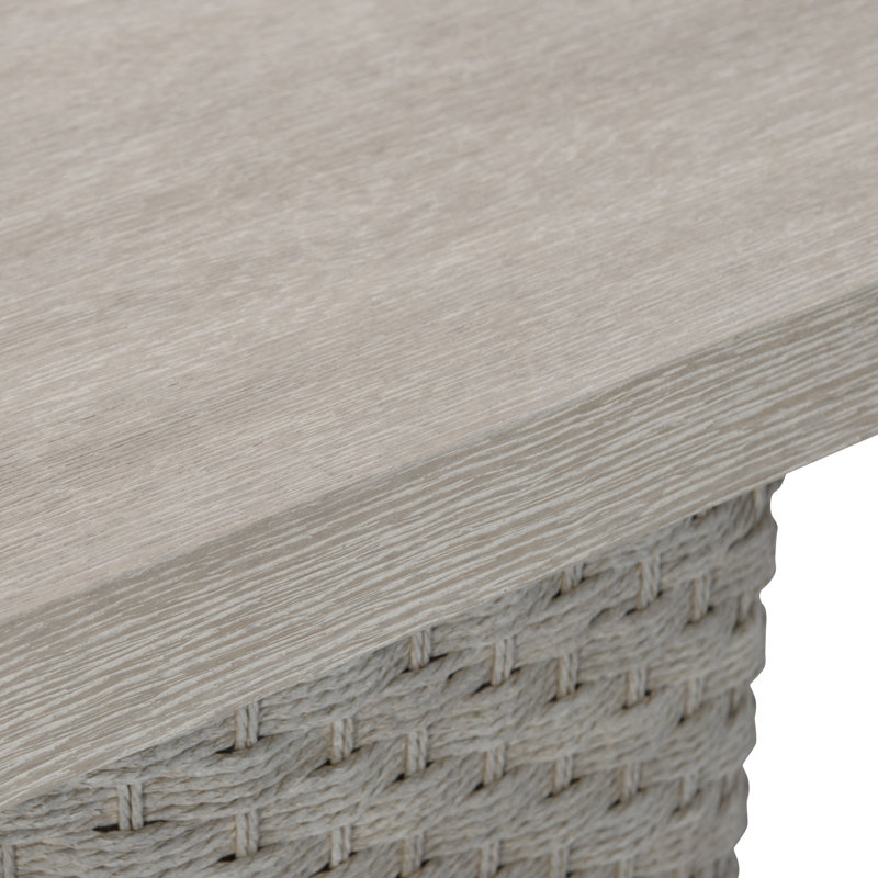 Acosta 58'' Beige and Gray Wood Stone Console Table