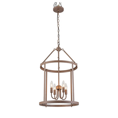 Qudarius 4-Light Dimmable Iron Drum Chandelier