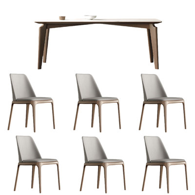 Modern simple rock plate light luxury dining table sets