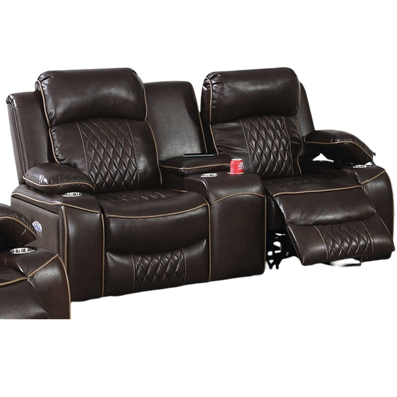 2 gélules en brun avec Power Motion avec recharge et rangement sans fil de style contemporain