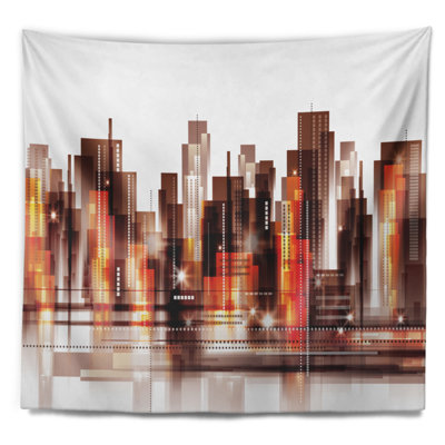 Tapisserie d'horizon de brown city Cityscape