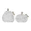 Ensemble de 2 citrouilles blanches en bois blanc